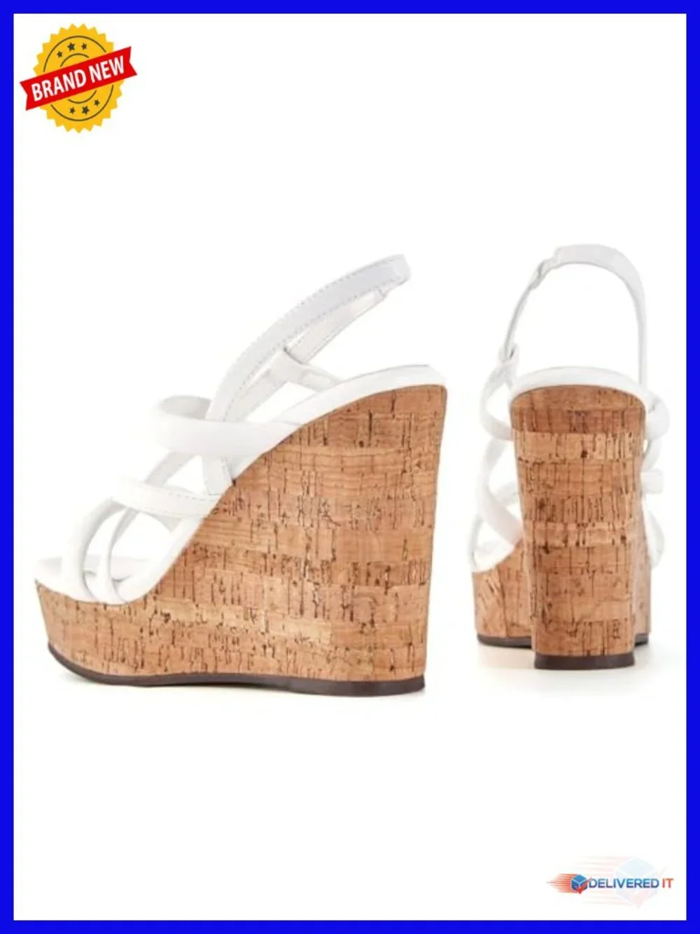 Wedge Platform Sandals Cork Espadrilles Slingback Heels Summer Shoes